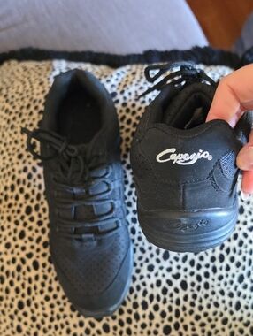 Capezio Womens Black Lace-Up Dance Sneakers